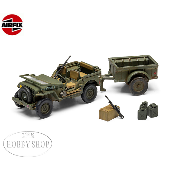 Airfix 1/72 Willys British Airbourne Jeep & Trailer