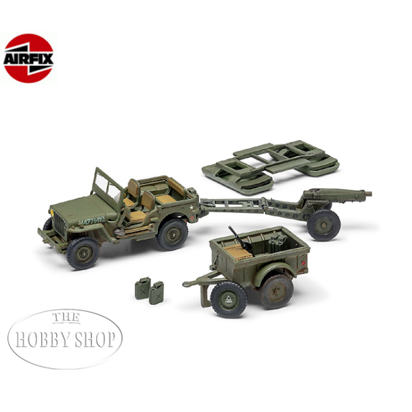 Airfix 1/72 Willys British Airbourne Jeep & Trailer