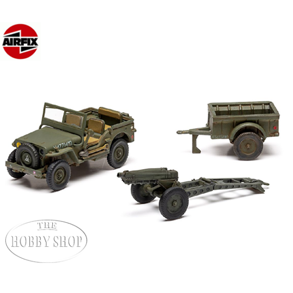 Airfix 1/72 Willys British Airbourne Jeep & Trailer