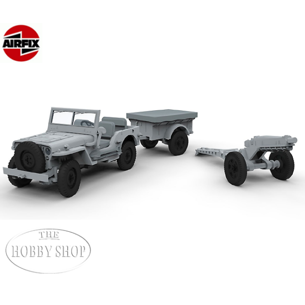 Airfix 1/72 Willys British Airbourne Jeep & Trailer