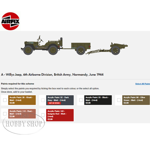 Airfix 1/72 Willys British Airbourne Jeep & Trailer