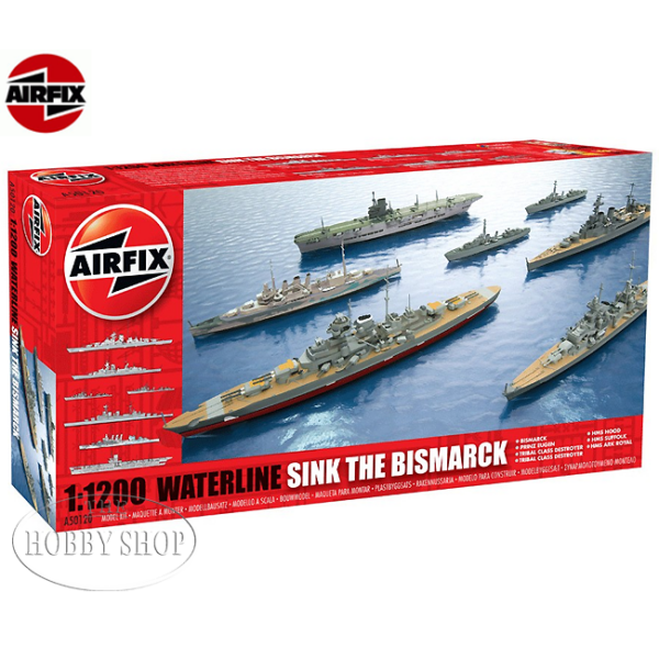 Airfix 1/1200 Waterline  Sink The Bismark Set (x7)