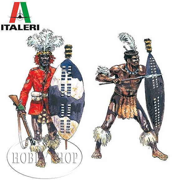 Italeri 1/72 Zulu Warriors Zulu War 1879 (x48)