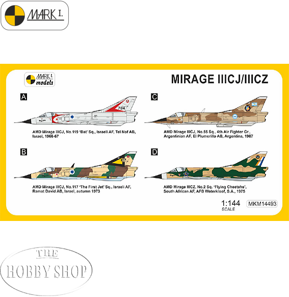 Mark I 1/144 Mirage III CJ/ III CZ (SAAF Decals Included)