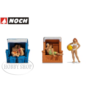 Noch HO Bathers In a Hooded Chair