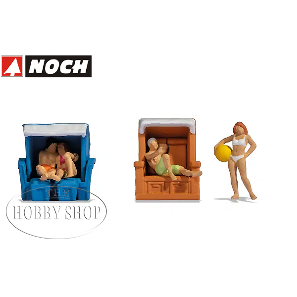 Noch HO Bathers In a Hooded Chair