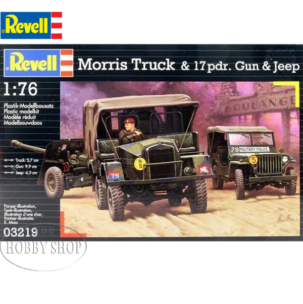 Revell 1/76 Morris truck & 17pdr Gun & Jeep