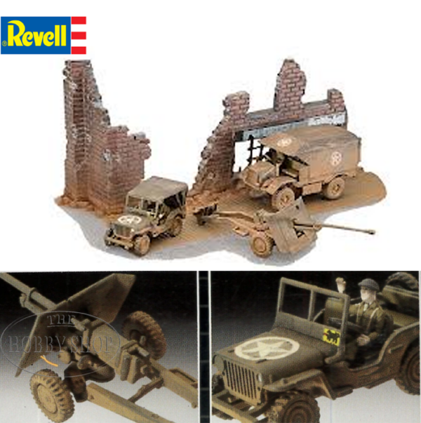 Revell 1/76 Morris truck & 17pdr Gun & Jeep