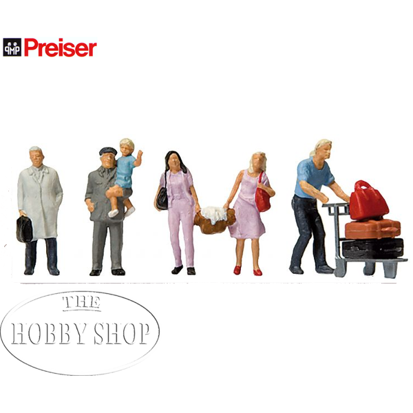Preiser 1/87 HO Travellers At The Train Station (x6)