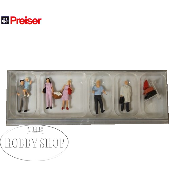 Preiser 1/87 HO Travellers At The Train Station (x6)