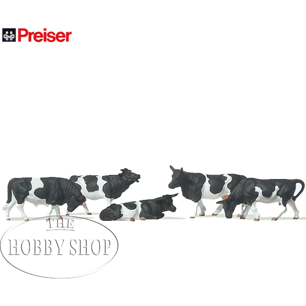 Preiser 1/87 HO Cows Black & White (x5)