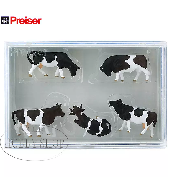 Preiser 1/87 HO Cows Black & White (x5)