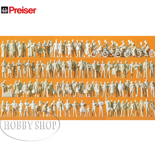 Preiser 1/87 HO Passengers & Passers-by 120 Unpainted Figures