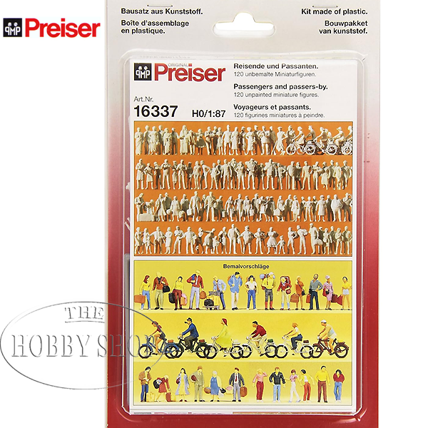 Preiser 1/87 HO Passengers & Passers-by 120 Unpainted Figures