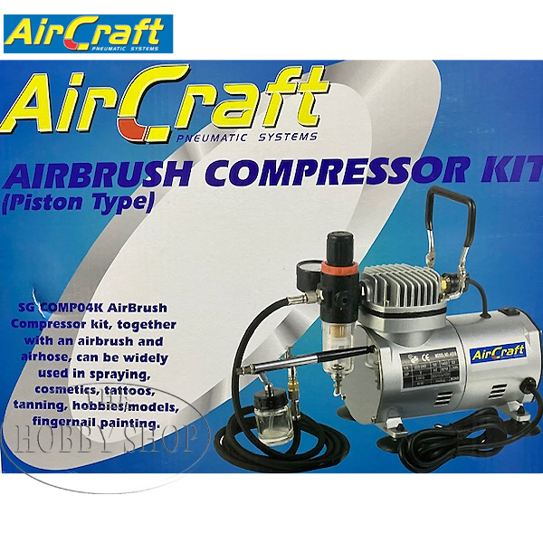 AirCraft Compressor With Airbrush Set Incl Airhose