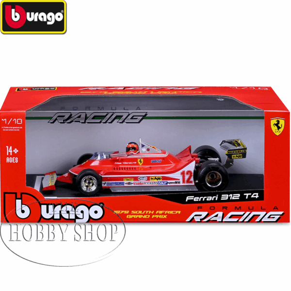 Burago 1/18 Ferrari F1 312T4 #12 Jaques Villeneuve 1979 GP RSA
