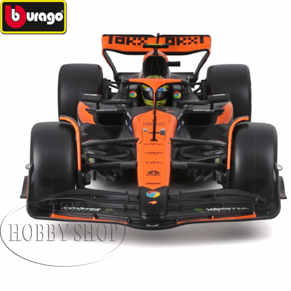 Burago 1/24 McLaren F1 MCL38 with Helmut #4 Lando Norris 2024 Burago 1/24 McLaren F1 MCL38 with Helmut #4 Lando Norris 2024