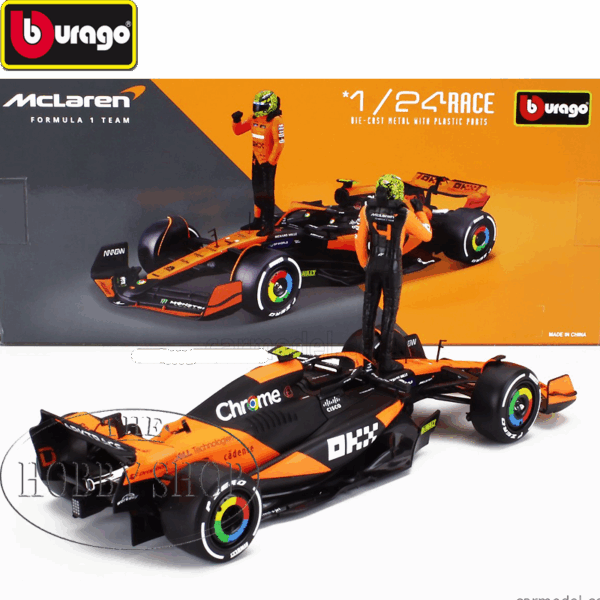 Burago 1/24 McLaren F1 MCL38 2024 with Driver Lando Norris