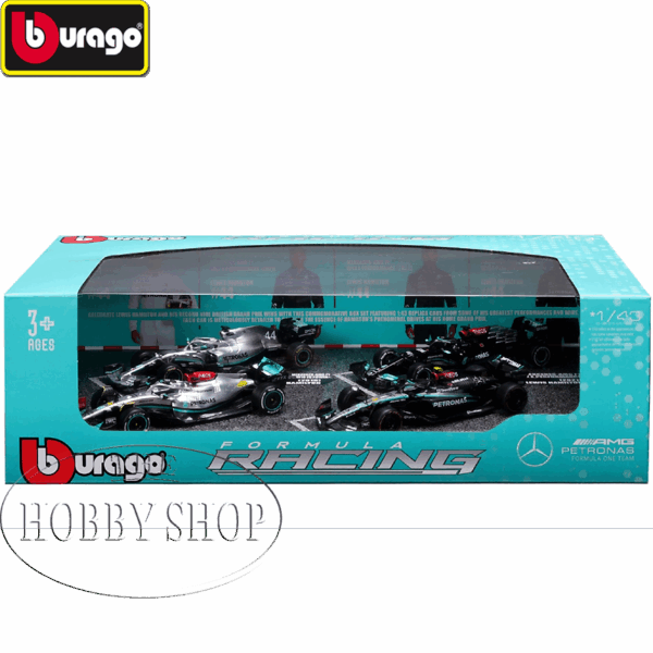 Burago 1/43 Mercedes F1 AMG 4 Pack Lewis Hamilton Burago 1/43 Mercedes F1 AMG 4 Pack Lewis Hamilton