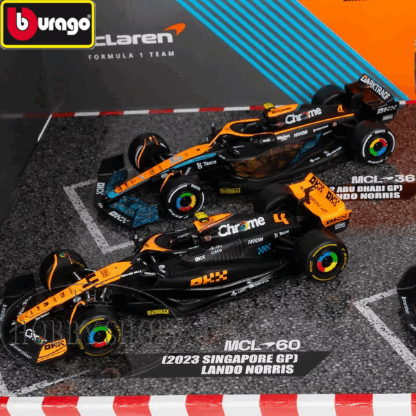 Burago 1/43 McLaren F1 4 Pack Lando Norris