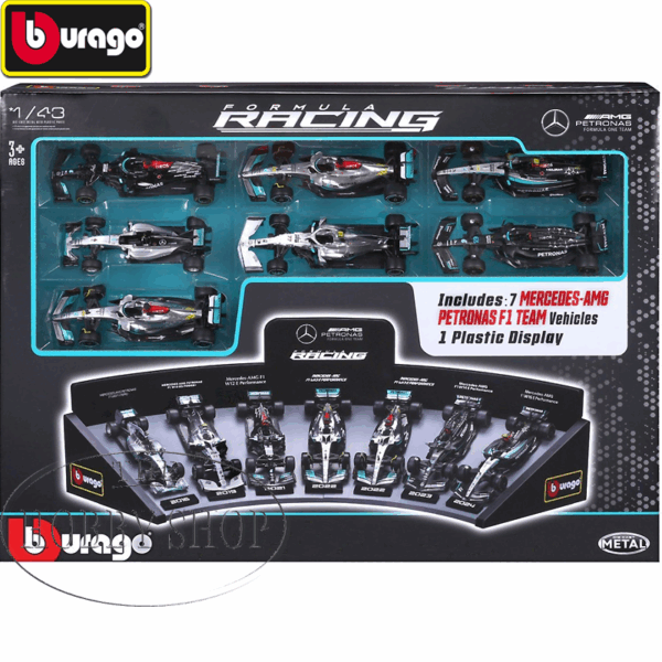 Burago 1/43 Mercedes F1 Delux Gift Set