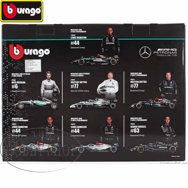Burago 1/43 Mercedes F1 Delux Gift Set