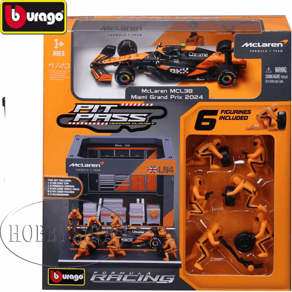 Burago 1/43 McLaren F1 MCL38 2024 Pit Pass