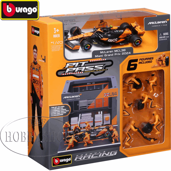 Burago 1/43 McLaren F1 MCL38 2024 Pit Pass