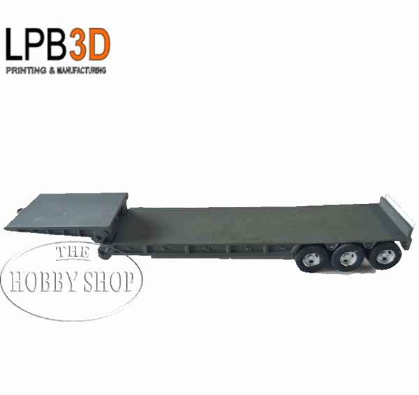 LPB3D 1/87 HO Gooseneck Lowbed Trailer Ready To Run