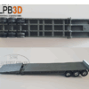 LPB3D 1/87 HO Gooseneck Lowbed Trailer Ready To Run