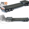 LPB3D 1/87 HO Gooseneck Lowbed Trailer Ready To Run