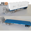 LPB3D 1/87 HO Container Trailer 40 Foot Ready To Run