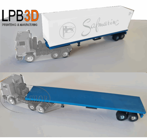 LPB3D 1/87 HO Container Trailer 40 Foot Ready To Run