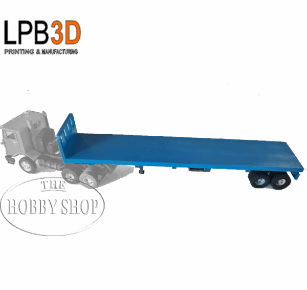 LPB3D 1/87 HO Flatbed Trailer Double Axle Ready To Run