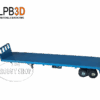 LPB3D 1/87 HO Flatbed Trailer Double Axle Ready To Run