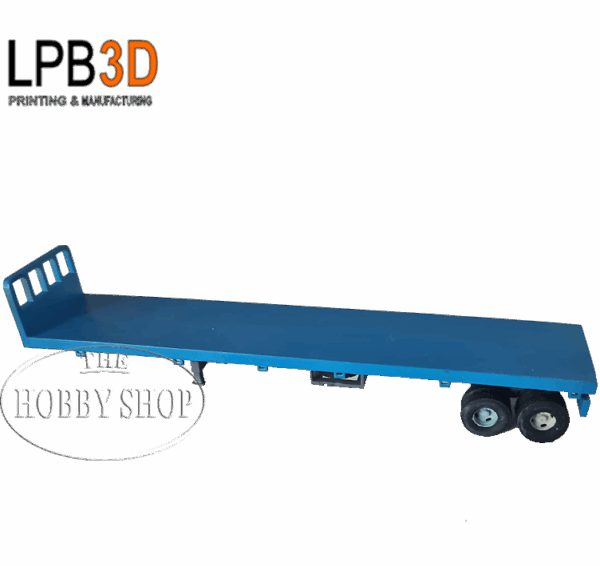 LPB3D 1/87 HO Flatbed Trailer Double Axle Ready To Run