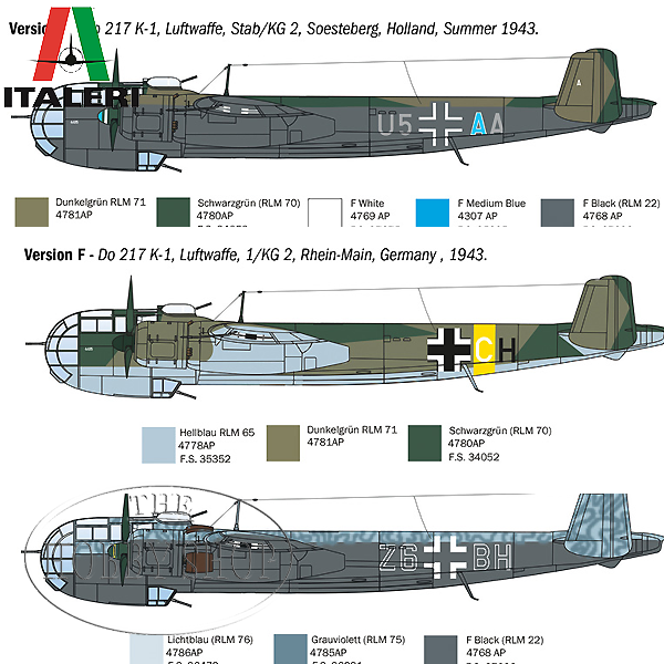 Italeri 1/72 Dornier Do 217 K-1/ K-2 with Fritz-X Bombs