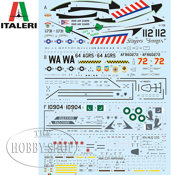 Italeri 1/48 F-16C Fighting Falcon (New Parts)