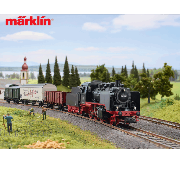 Marklin 1/87 HO Short Haul Freight Train with Class 24 Digital Starter Set MFX with Sound