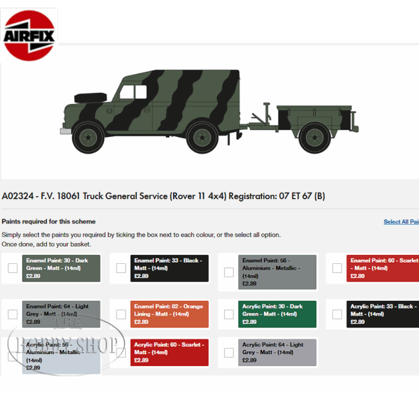 Airfix 1/76 LWB Land Rover (Hard Top) & Trailer