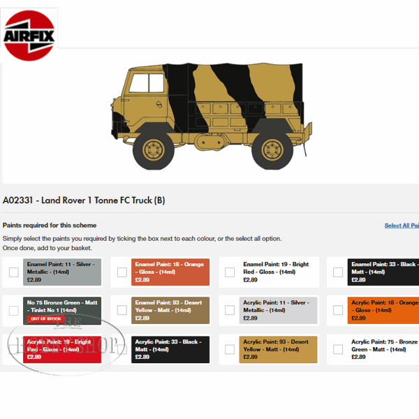 Airfix 1/76 Land Rover 1 Tonne FC Truck GS Body Airfix 1/76 Land Rover 1 Tonne FC Truck GS Body
