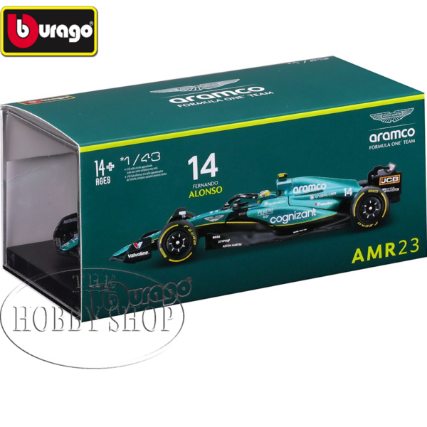 Burago 1/43 Aston Martin F1 AMR23 with Helmut Alonso Burago 1/43 Aston Martin F1 AMR23 with Helmut Alonso