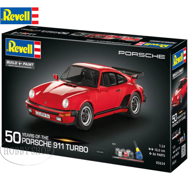 Revell 1/24 Porshe 911 Turbo Gift Set Incl Glue. Paints. Brush