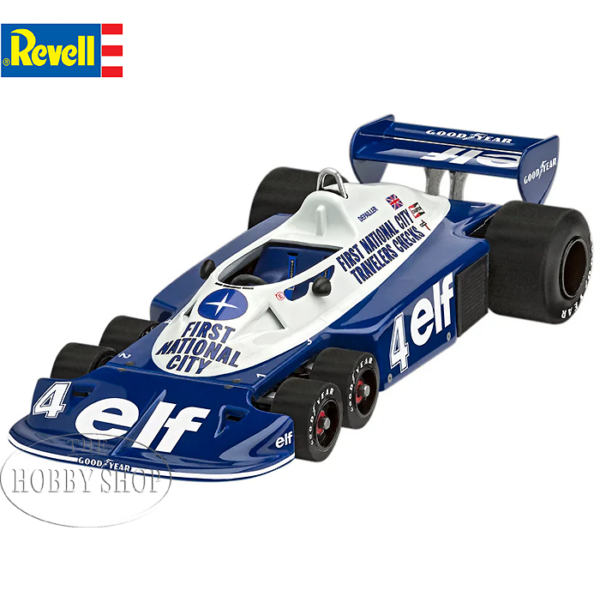 The unique design of the Tyrrell P34 makes it one of the best-known Formula 1 racing cars in the world. The small wheels in the front reduced drag, but four were required in order to optimise the traction of the front axle. In 1977, the P34/2 took part in the Formula 1 races. - Multi-part engine - Multi-part body In addition to basic colours, adhesives and brushes are also included.