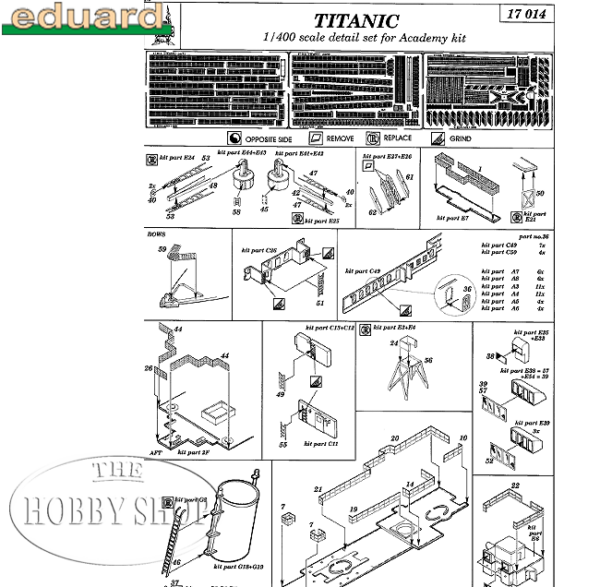 Eduard 1/400 RMS Titanic Photo Etch Upgrade For Academy Eduard 1/400 RMS Titanic Photo Etch Upgrade For Academy