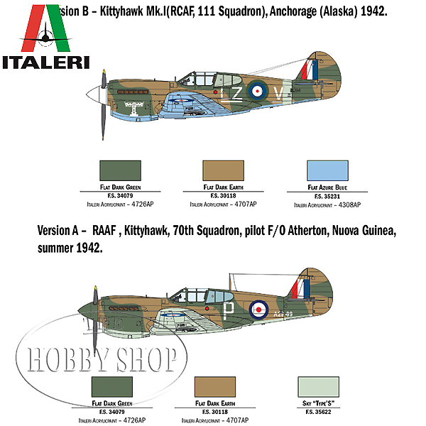 Italeri 1/48 P-40 E/K Kittyhawk Italeri 1/48 P-40 E/K Kittyhawk