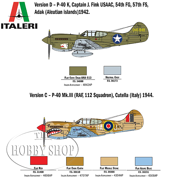 Italeri 1/48 P-40 E/K Kittyhawk Italeri 1/48 P-40 E/K Kittyhawk