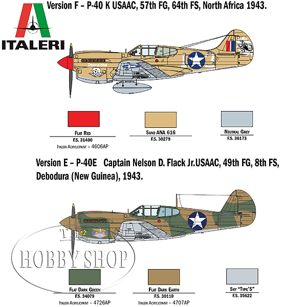 Italeri 1/48 P-40 E/K Kittyhawk Italeri 1/48 P-40 E/K Kittyhawk