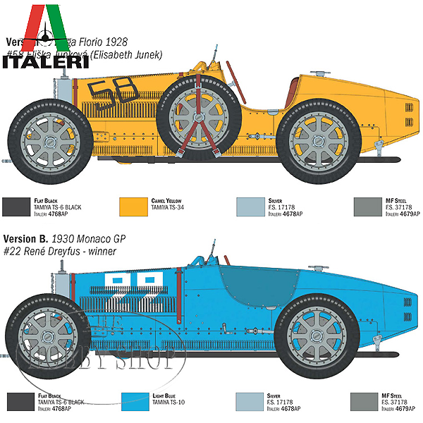 Italeri 1/12 Bugatti Type 35B 2 versions