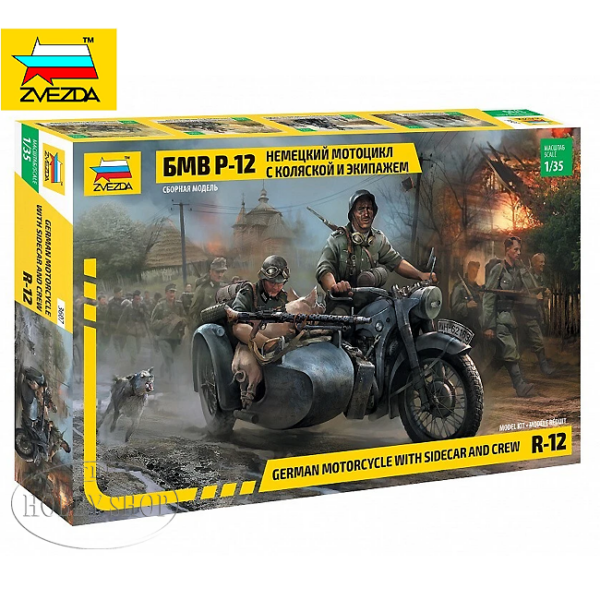 Zvesda 1/35 WWII Motorcycle with Sidecar and Crew